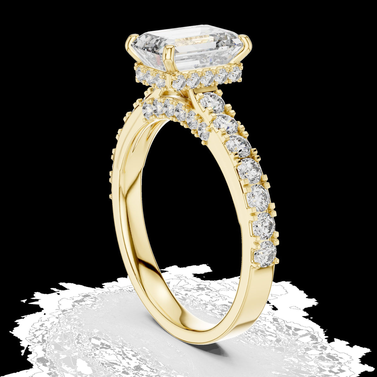 Lab-Grown Diamond Ring LR-0172 in yellow metal