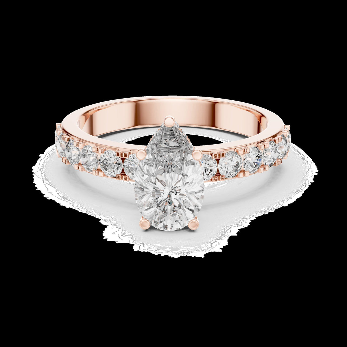 Lab-Grown Diamond Ring LR-0173 in rose metal