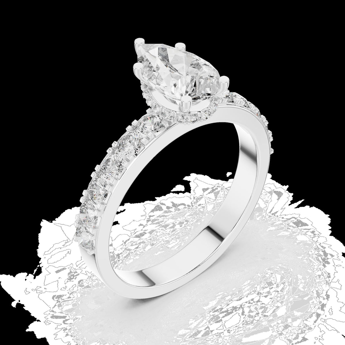 Lab-Grown Diamond Ring LR-0173 in yellow metal