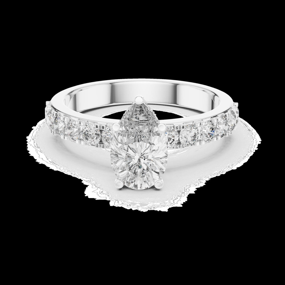 Lab-Grown Diamond Ring LR-0173 in white metal