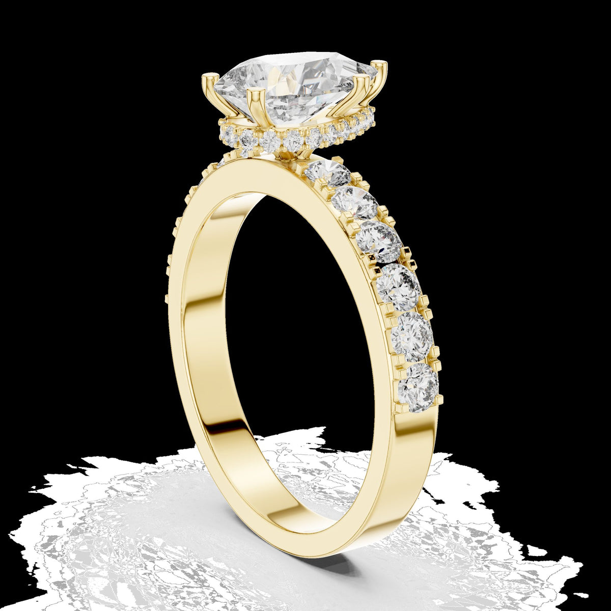 Lab-Grown Diamond Ring LR-0173 in yellow metal