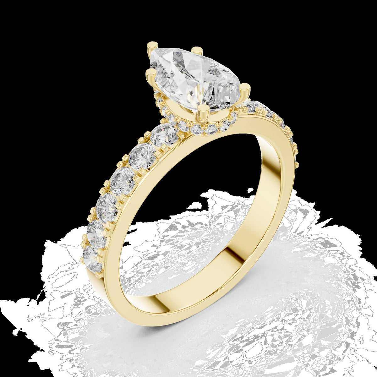 Lab-Grown Diamond Ring LR-0173 in rose metal