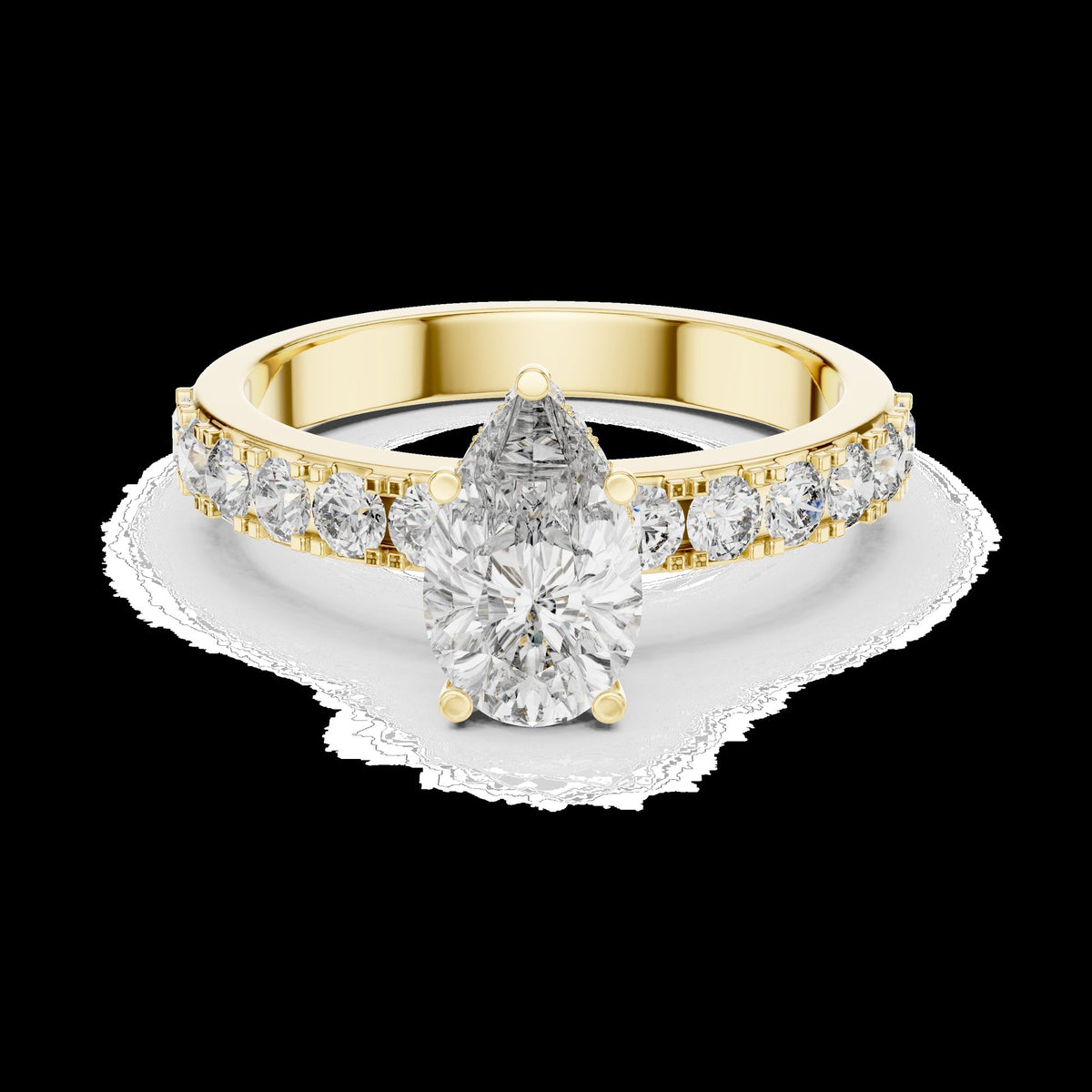 Lab-Grown Diamond Ring LR-0173 in yellow metal
