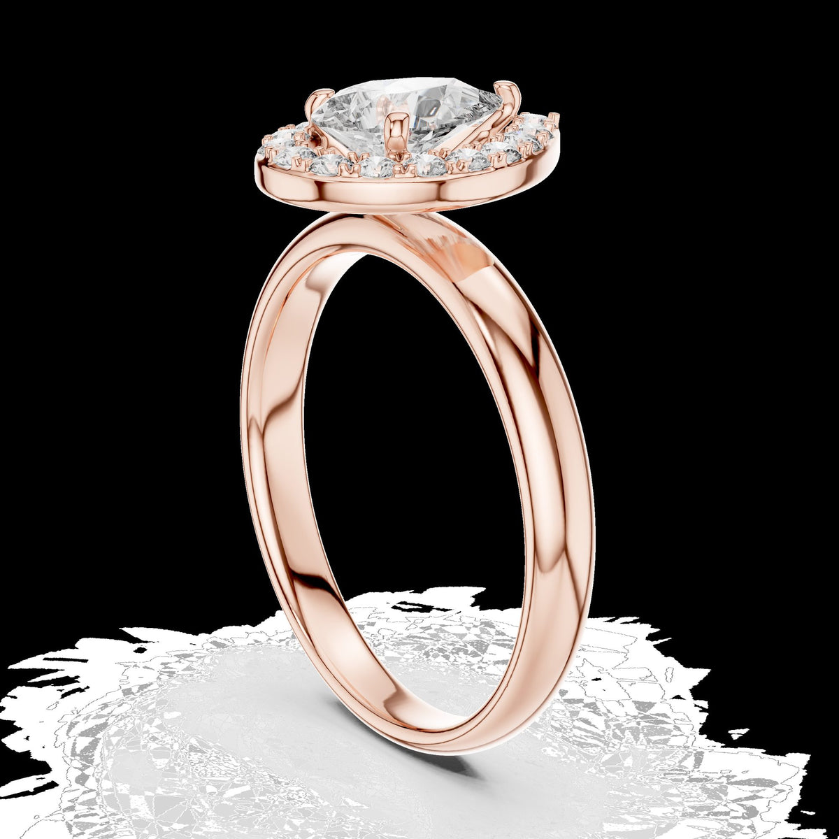 Lab-Grown Diamond Ring LR-0174 in rose metal