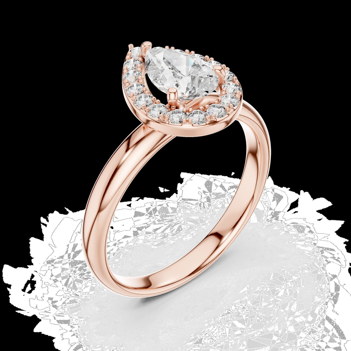 Lab-Grown Diamond Ring LR-0174 in white metal
