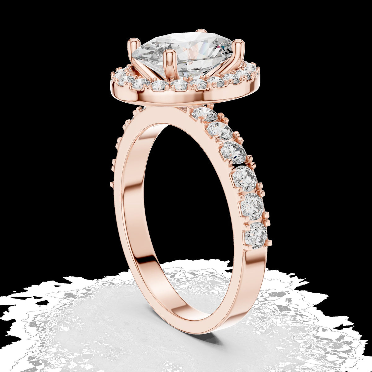 Lab-Grown Diamond Ring LR-0175 in rose metal