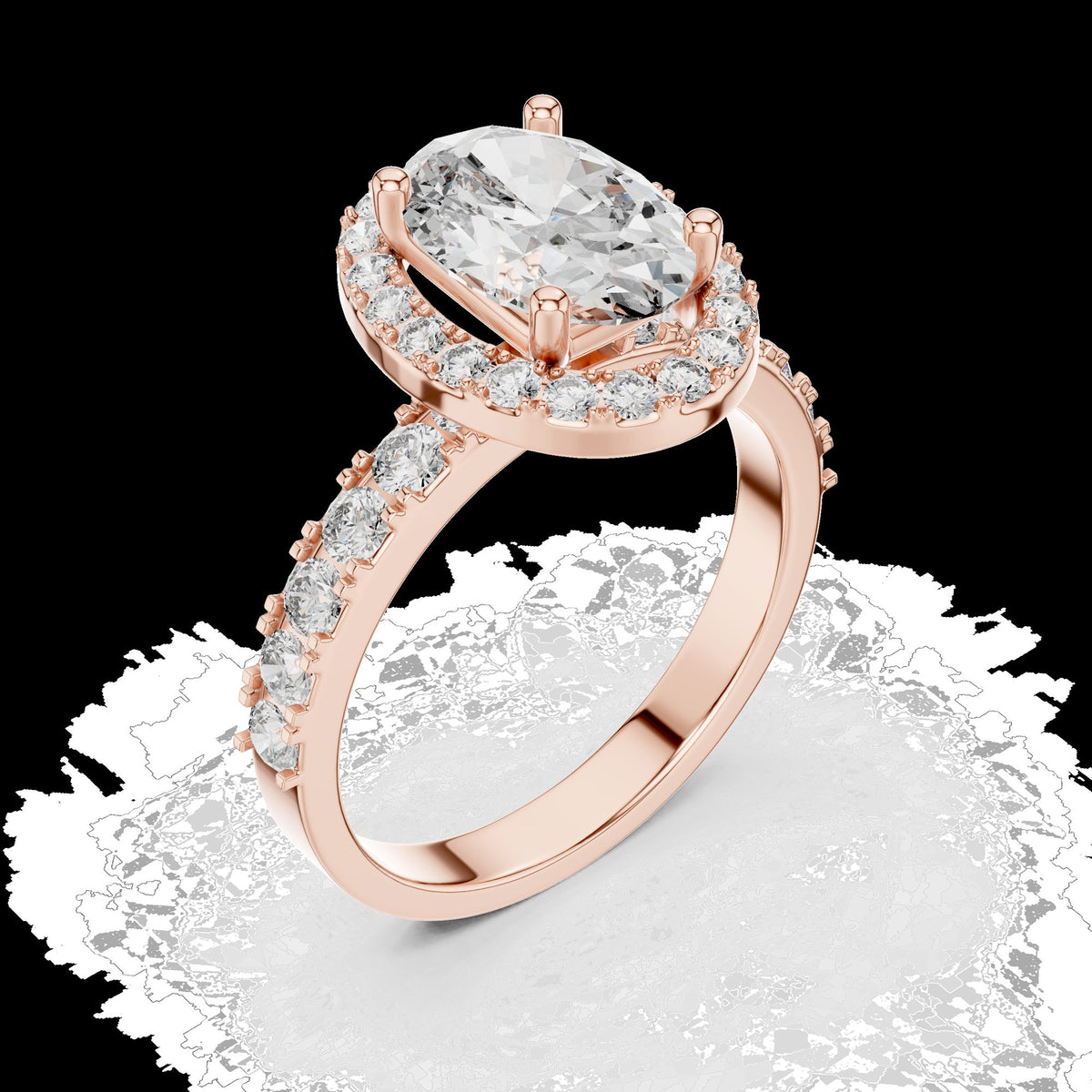 Lab-Grown Diamond Ring LR-0175 in white metal