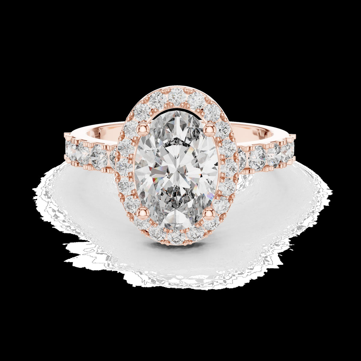 Lab-Grown Diamond Ring LR-0175 in rose metal