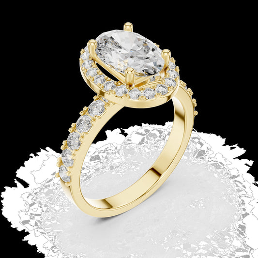 Lab-Grown Diamond Ring LR-0175 in rose metal
