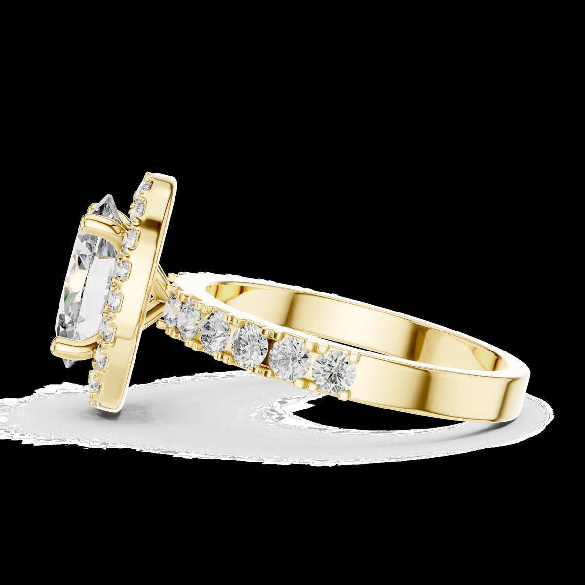 Lab-Grown Diamond Ring LR-0175 in white metal