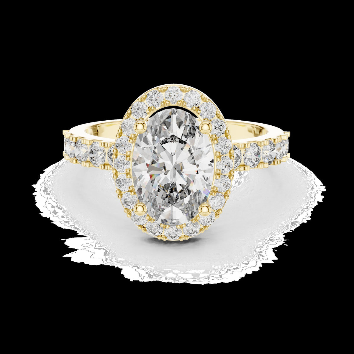 Lab-Grown Diamond Ring LR-0175 in yellow metal