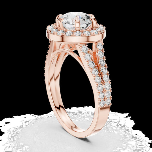 Lab-Grown Diamond Ring LR-0176 in rose metal