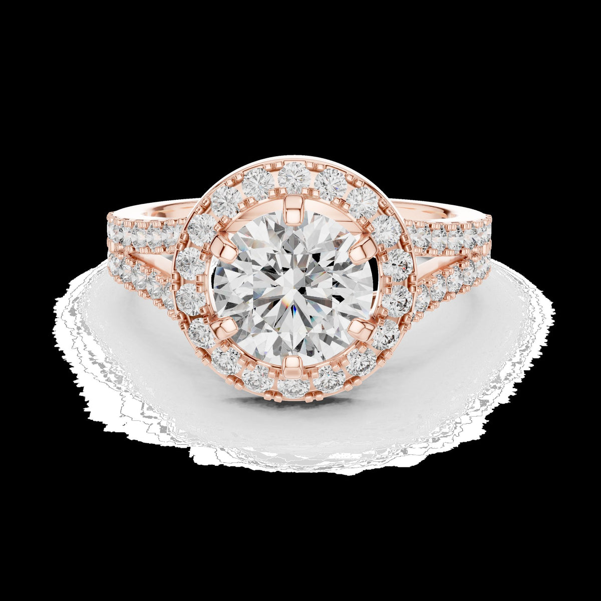 Lab-Grown Diamond Ring LR-0176 in rose metal