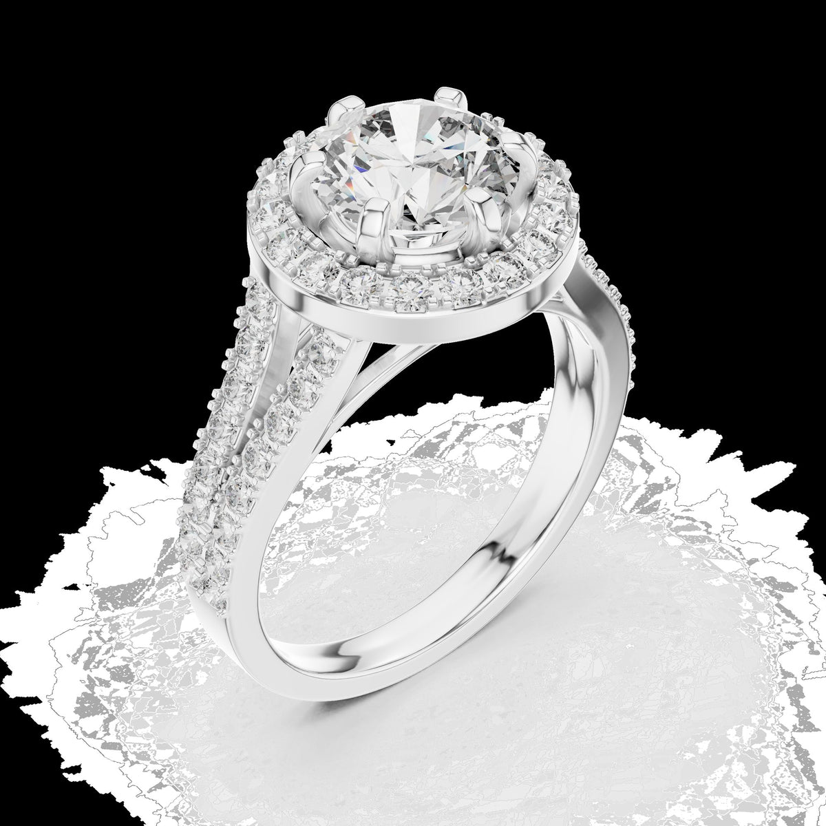 Lab-Grown Diamond Ring LR-0176 in yellow metal