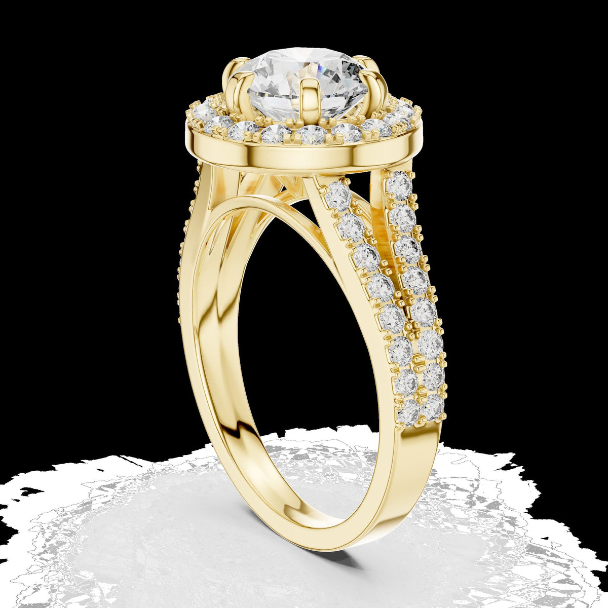 Lab-Grown Diamond Ring LR-0176 in yellow metal