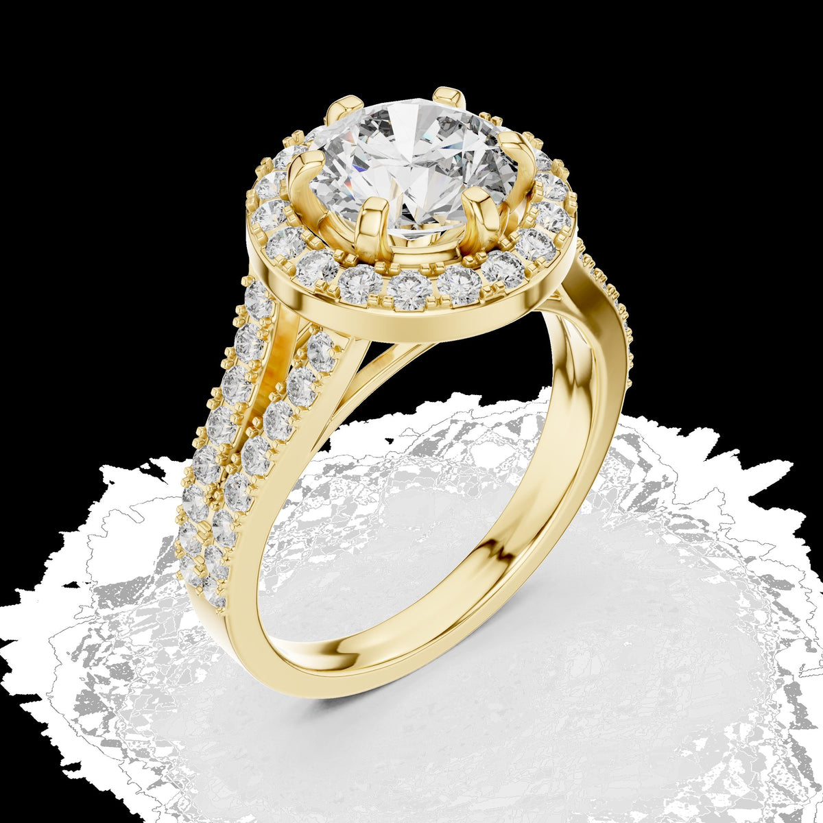 Lab-Grown Diamond Ring LR-0176 in rose metal