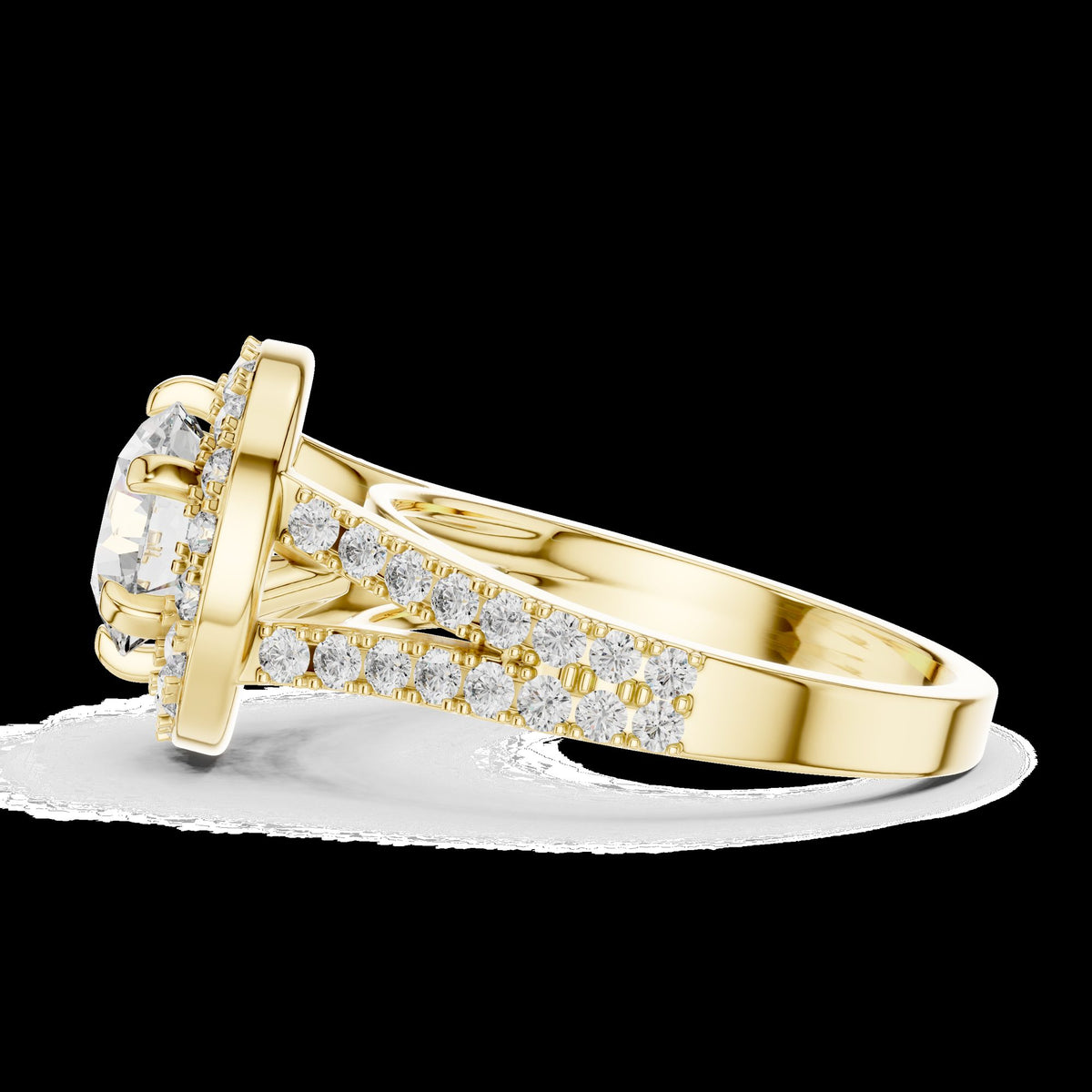 Lab-Grown Diamond Ring LR-0176 in white metal