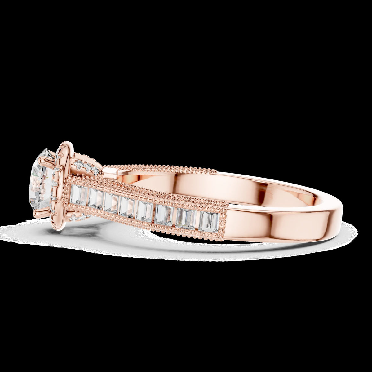 Lab-Grown Diamond Ring LR-0206 in yellow metal