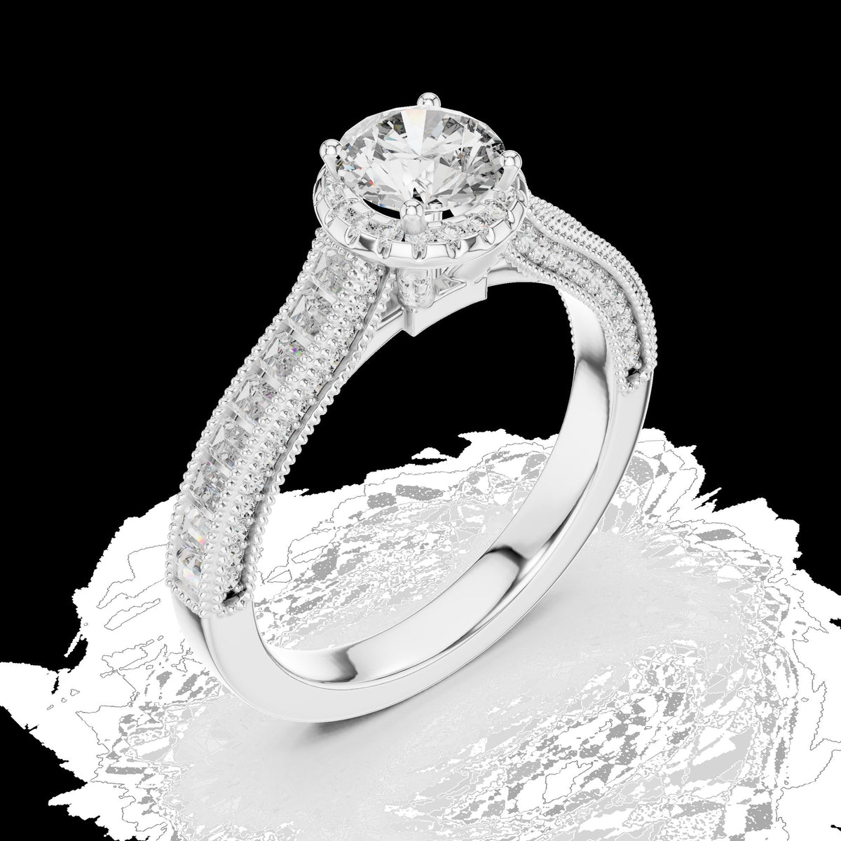 Lab-Grown Diamond Ring LR-0206 in yellow metal