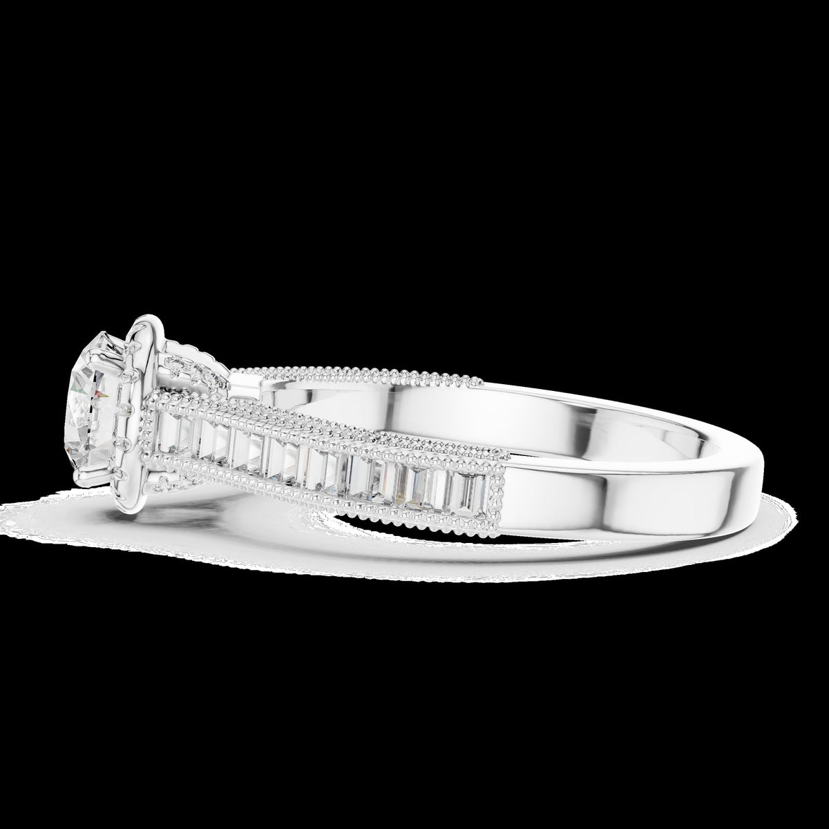 Lab-Grown Diamond Ring LR-0206 in rose metal
