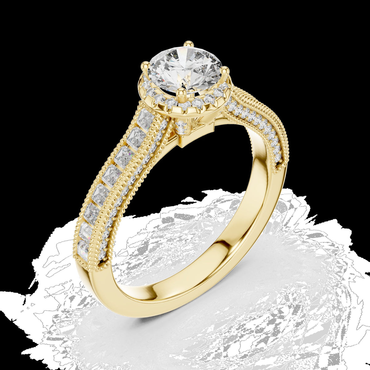 Lab-Grown Diamond Ring LR-0206 in rose metal