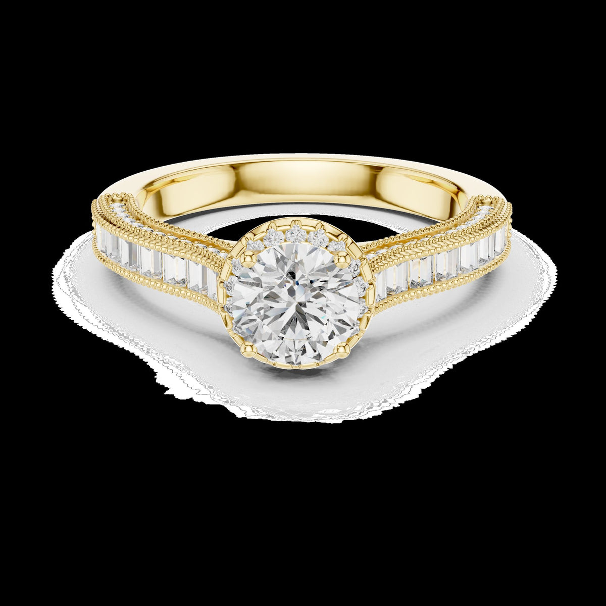 Lab-Grown Diamond Ring LR-0206 in yellow metal