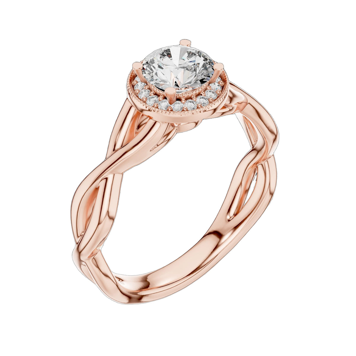 Lab-Grown Diamond Ring LR-0208 in white metal