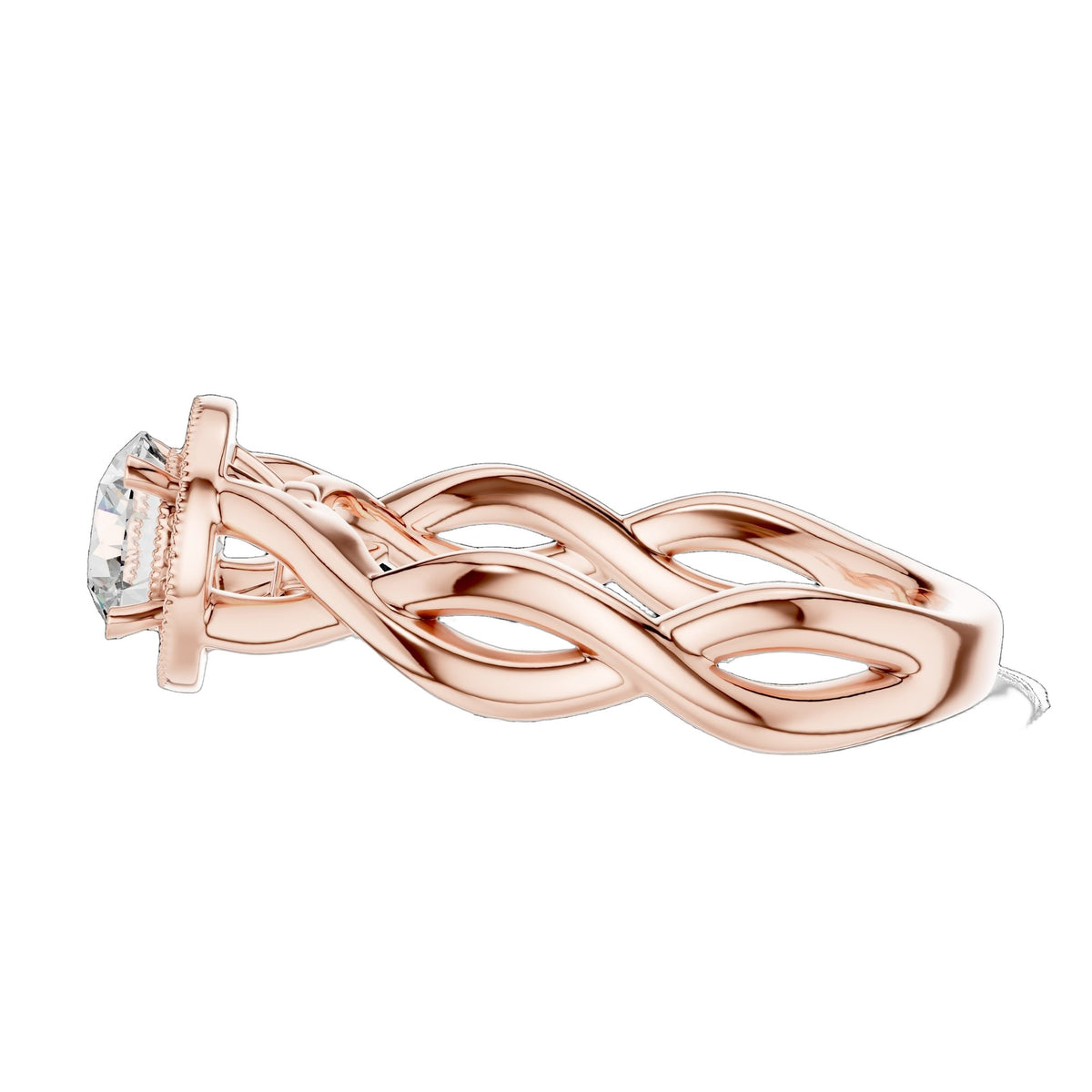 Lab-Grown Diamond Ring LR-0208 in yellow metal
