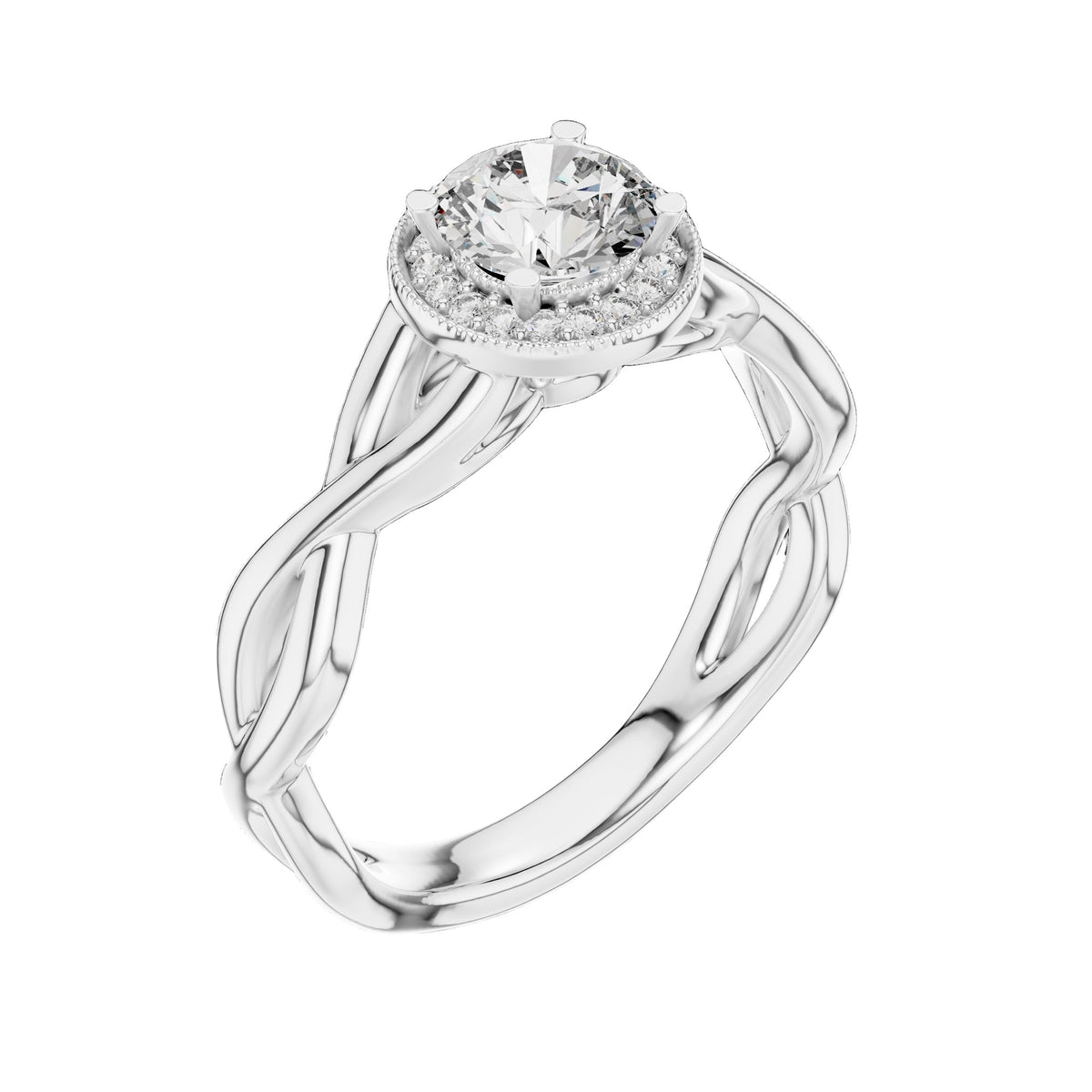 Lab-Grown Diamond Ring LR-0208 in yellow metal