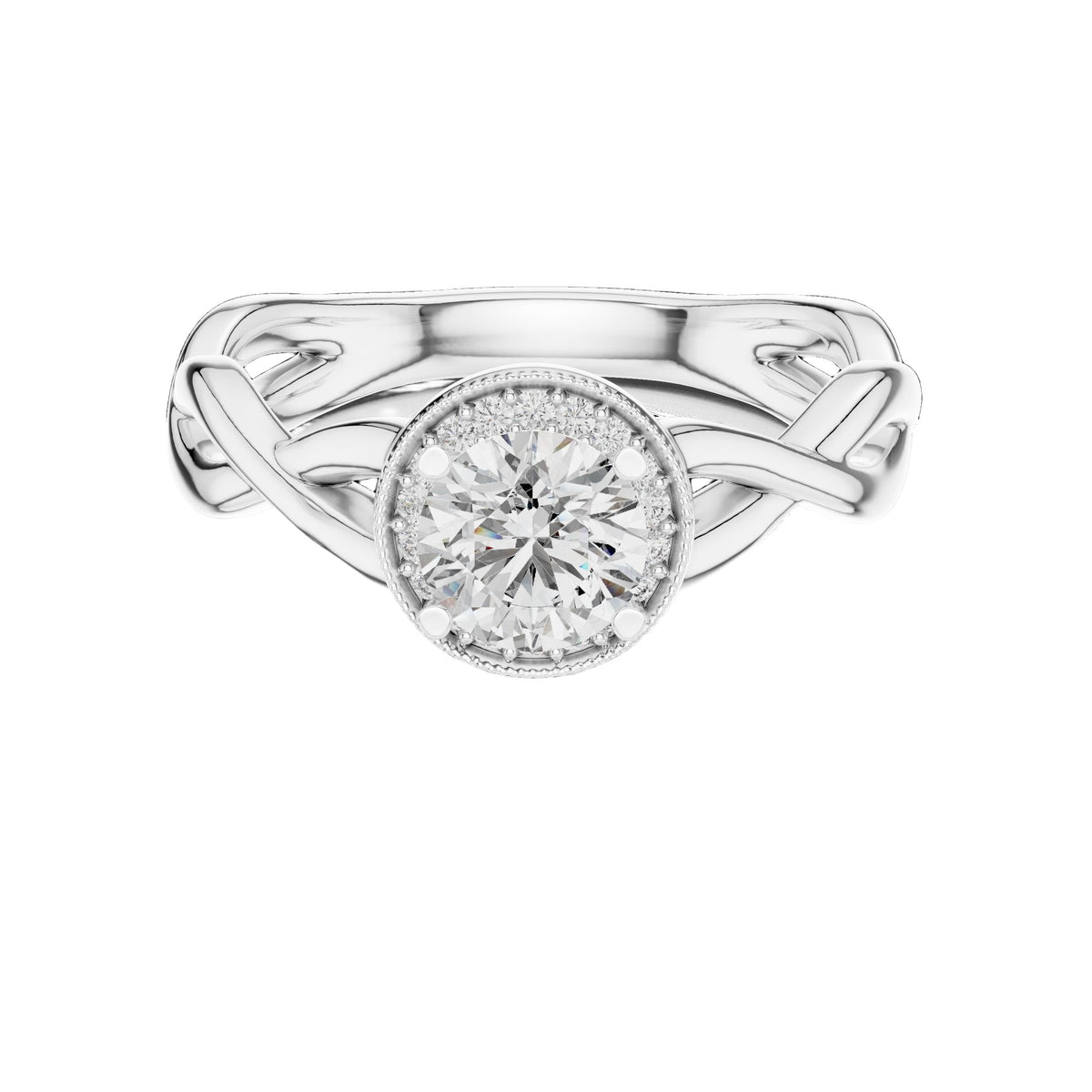 Lab-Grown Diamond Ring LR-0208 in white metal