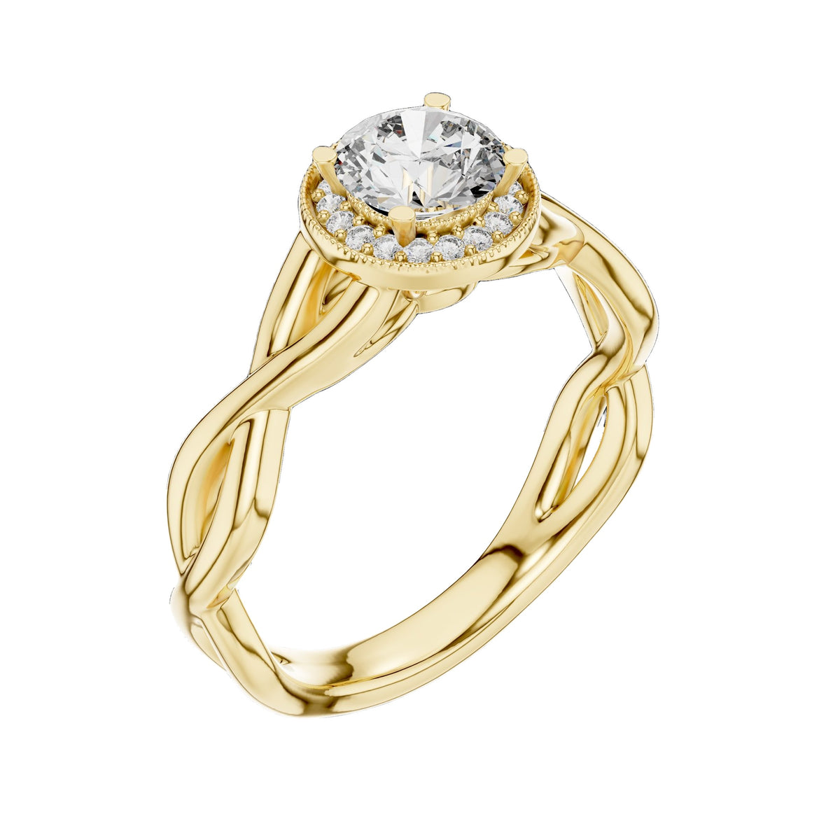 Lab-Grown Diamond Ring LR-0208 in rose metal
