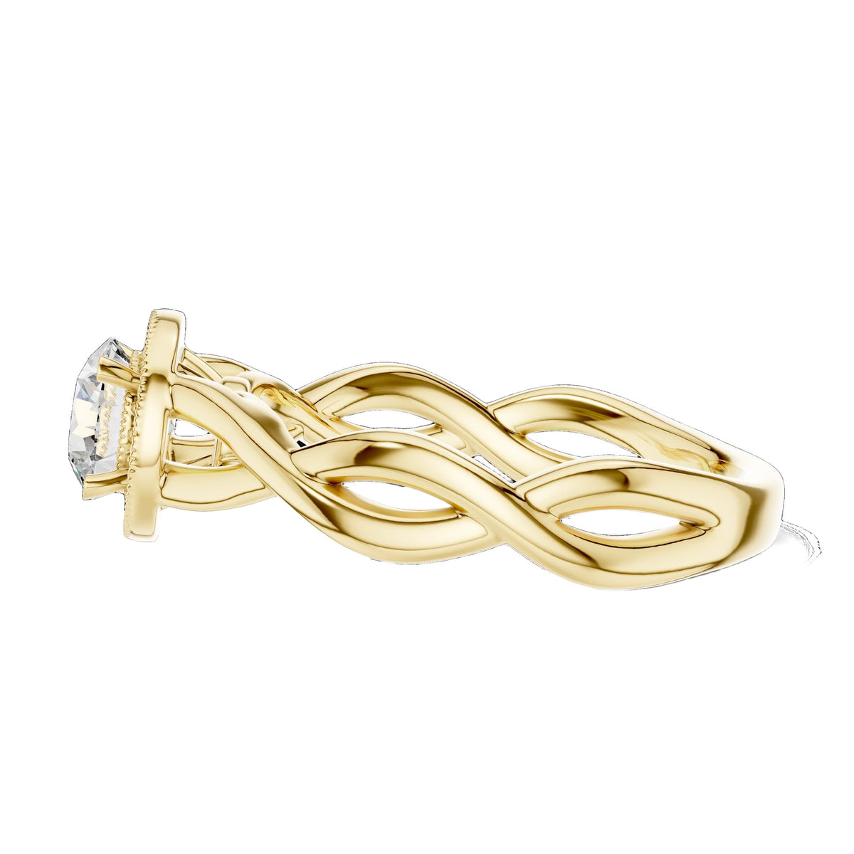 Lab-Grown Diamond Ring LR-0208 in white metal