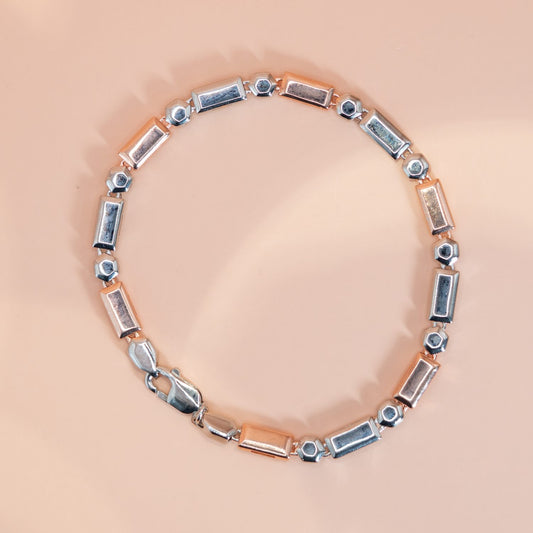 Two-Tone Baguette Tennis Bracelet