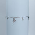 Silver Charm Dangle Bracelet