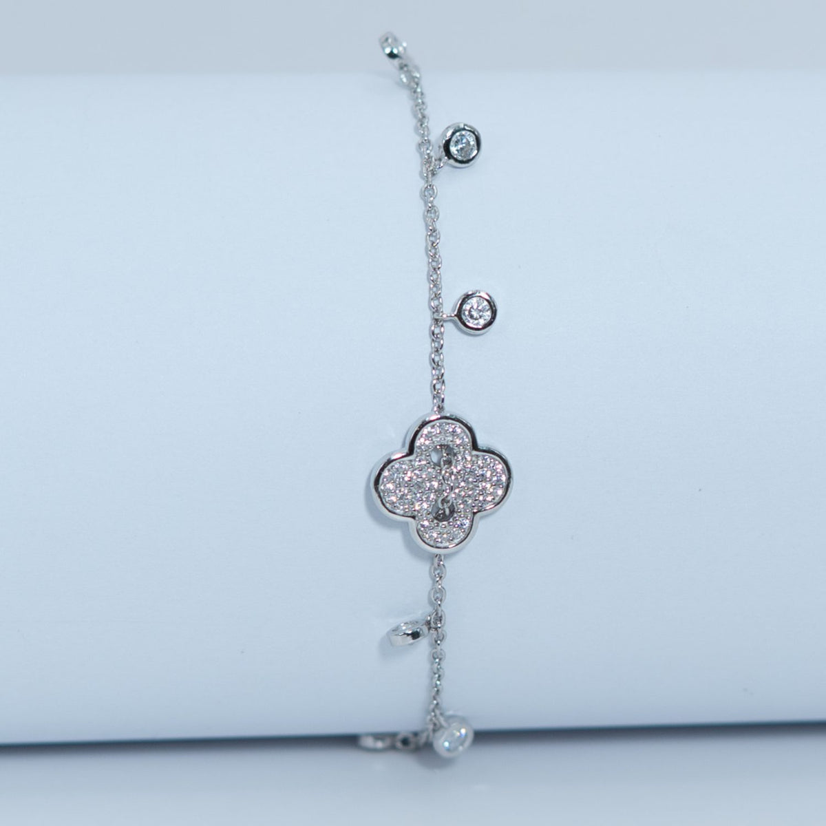 Silver Clover Charm Bracelet