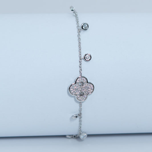Silver Clover Charm Bracelet
