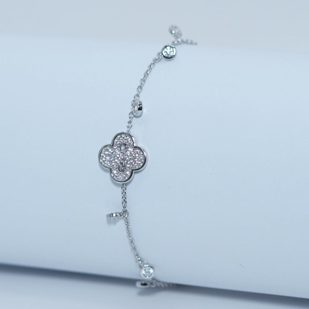 Silver Clover Charm Bracelet