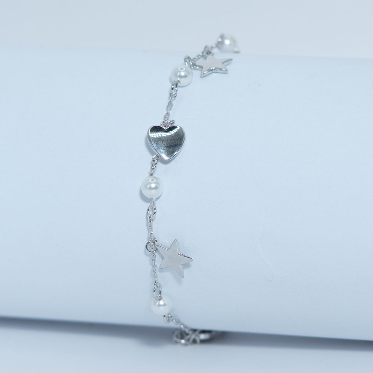 Silver Heart Charm Bracelet