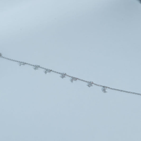 Silver Dewdrop Station Bracelet