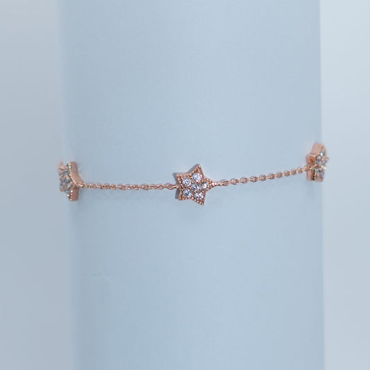 Rose Gold Blossom Station Bracelet