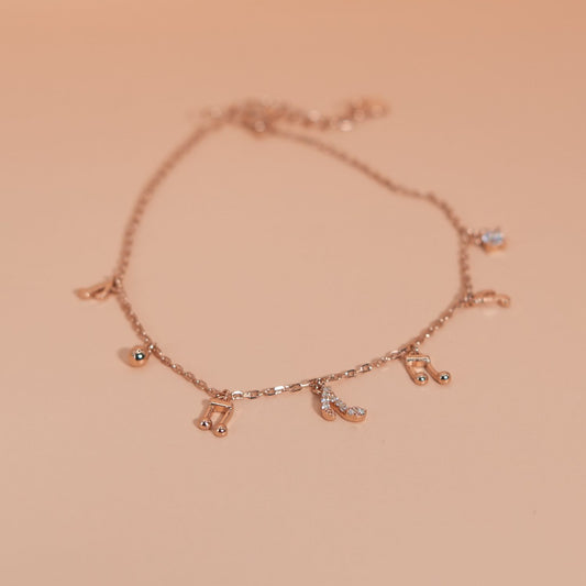 Rose Gold Dangle Charm Bracelet