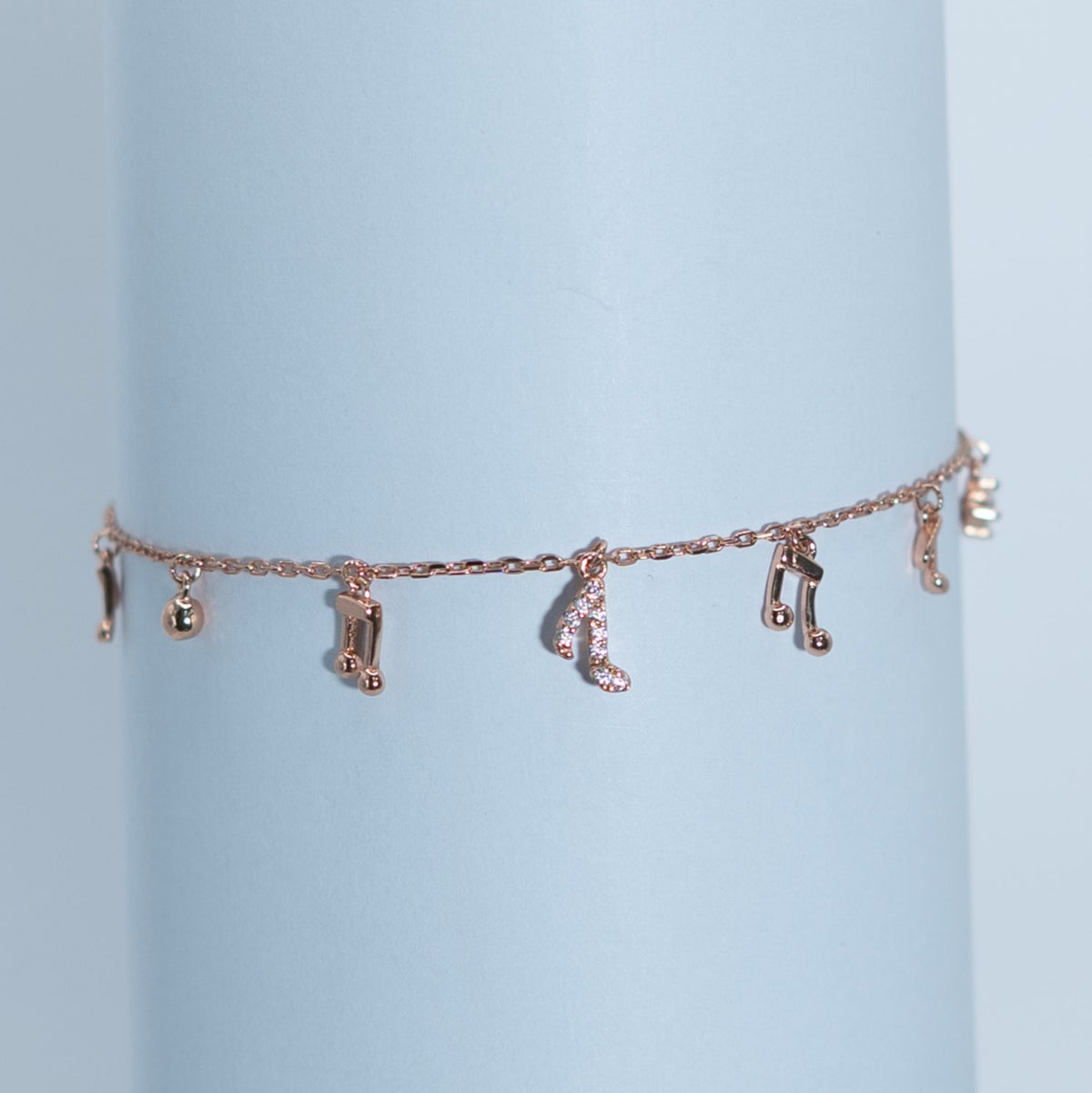 Rose Gold Dangle Charm Bracelet