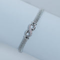 Silver Mesh Pave Bracelet