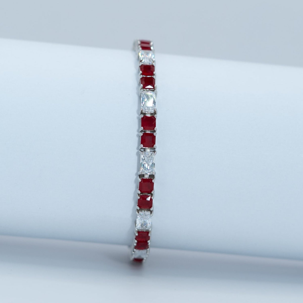 Silver Ruby Tennis Bracelet