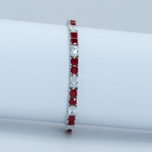 Silver Ruby Tennis Bracelet