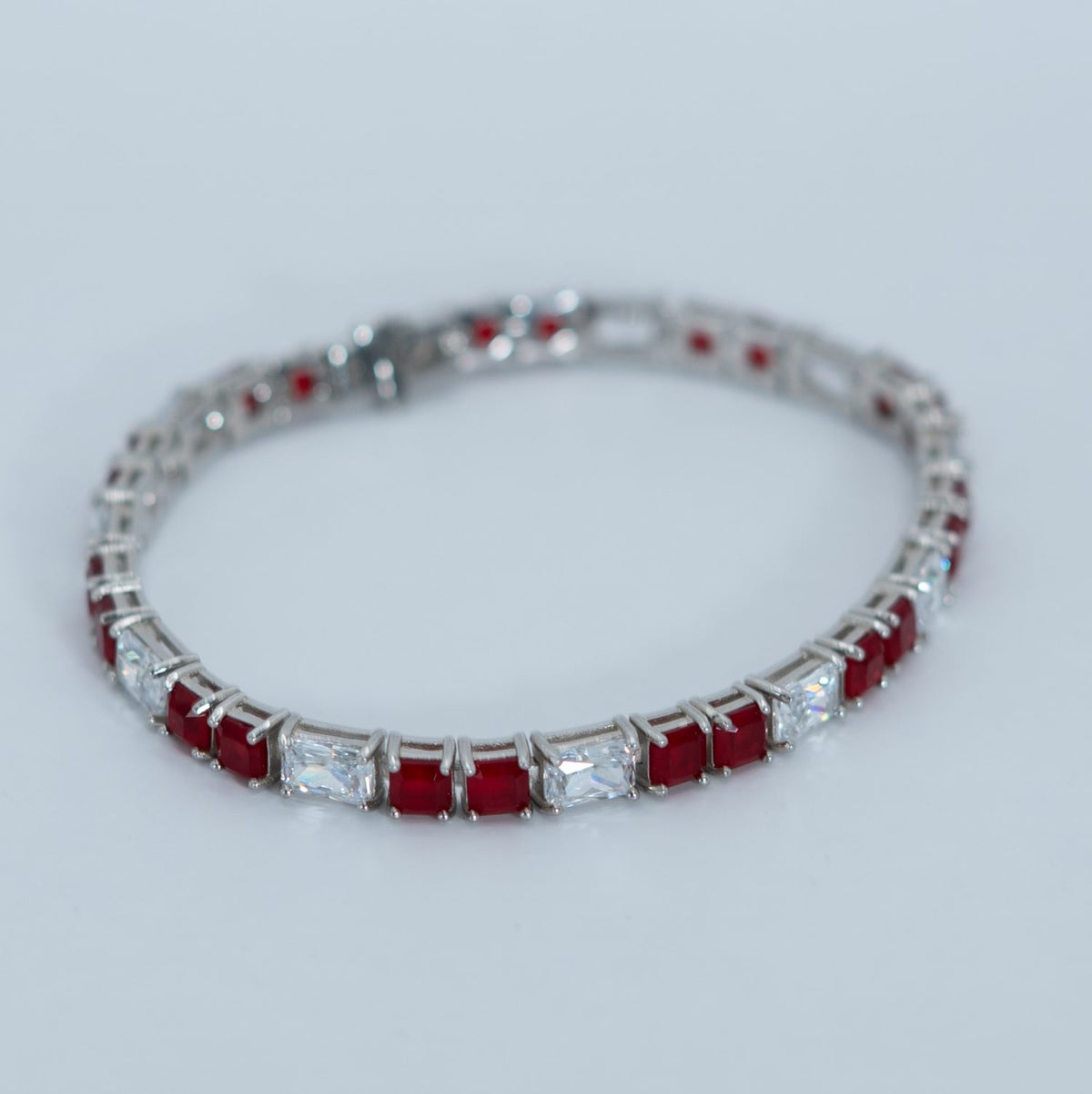 Silver Ruby Tennis Bracelet