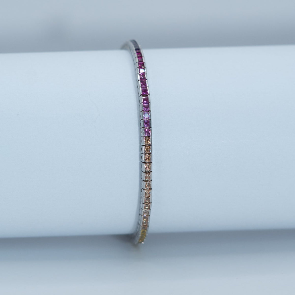 Silver Ruby Line Bracelet