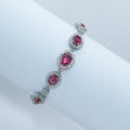 Silver Pink Halo Bracelet