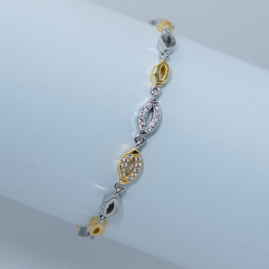 Silver Canary Marquise Bracelet