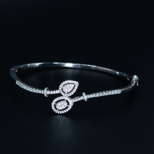 Silver Infinity Bolo Bangle